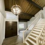 Danville home. Stained ceiling and beams by Paintmasters. Color: Burley Wood Stain