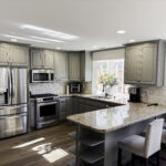 Pleasant Hill home. Cabinets and Walls by Paintmasters. Colors: Sherwin Williams  Magnetic Gray and Drift of Mist