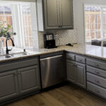 Pleasant Hill home. Cabinets and Walls by Paintmasters. Colors: Sherwin Williams  Magnetic Gray and Drift of Mist