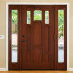 Paintmasters created a custom stain and refinished the entry doors and sidelights. Installation by Mike Bringle.