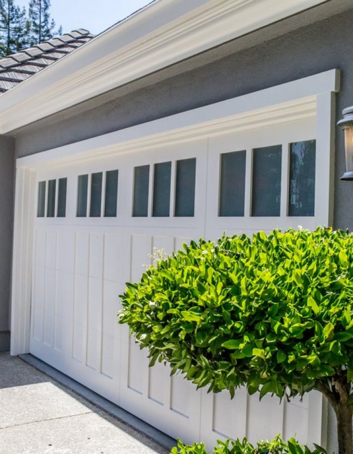 White Garage Door Exterior