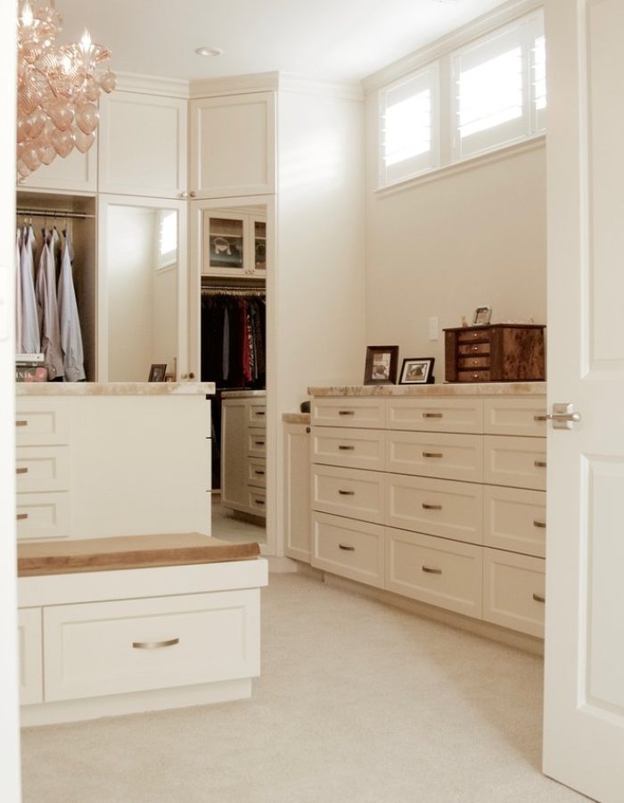 White Drawers in Walk-in Closet