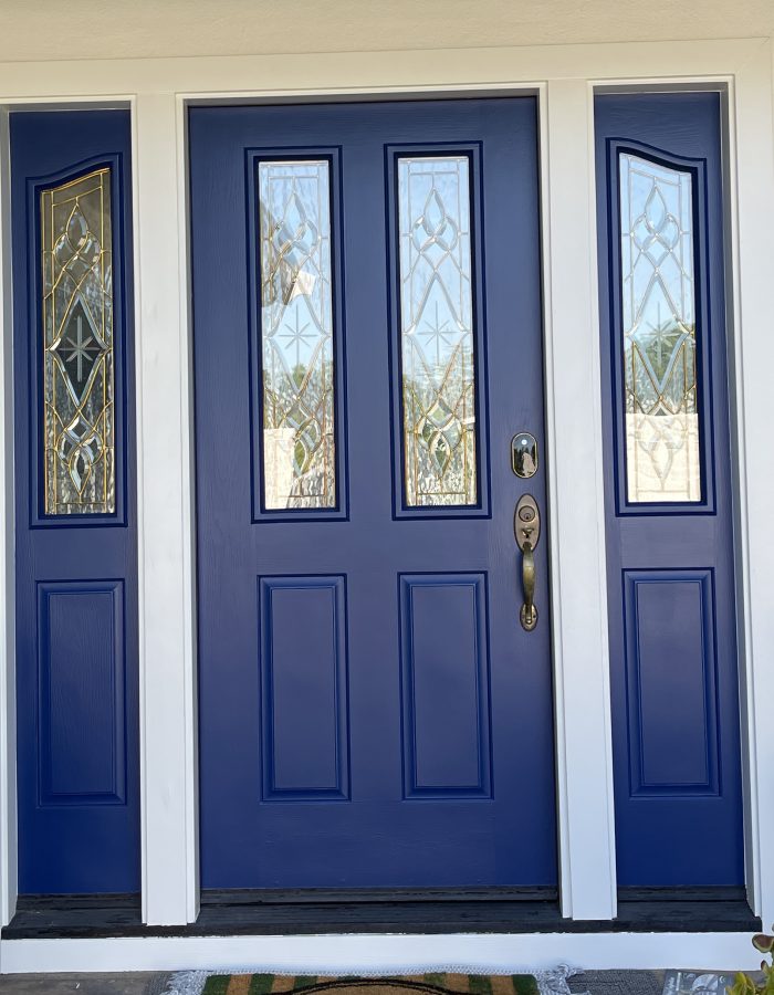 Painted exterior blue door in Walnut Creek CA