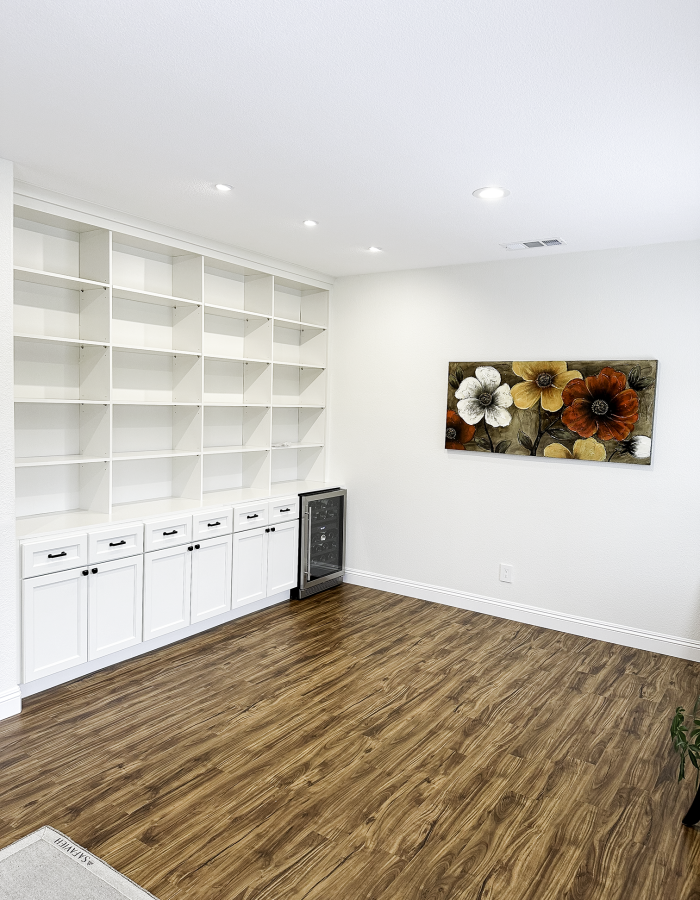 Painted contemporary office with built-in cabinets in Martinez, CA